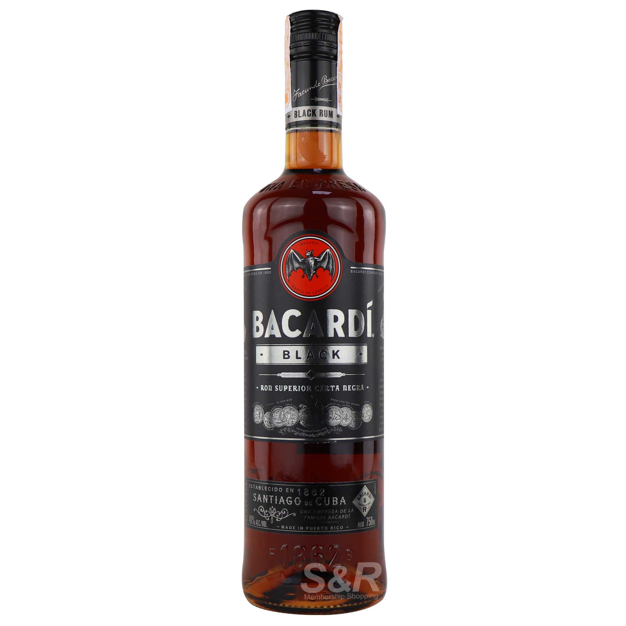 Bacardi Black Rum 750mL